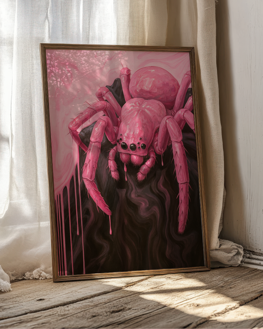 PINK SPOOKY SPIDER art print