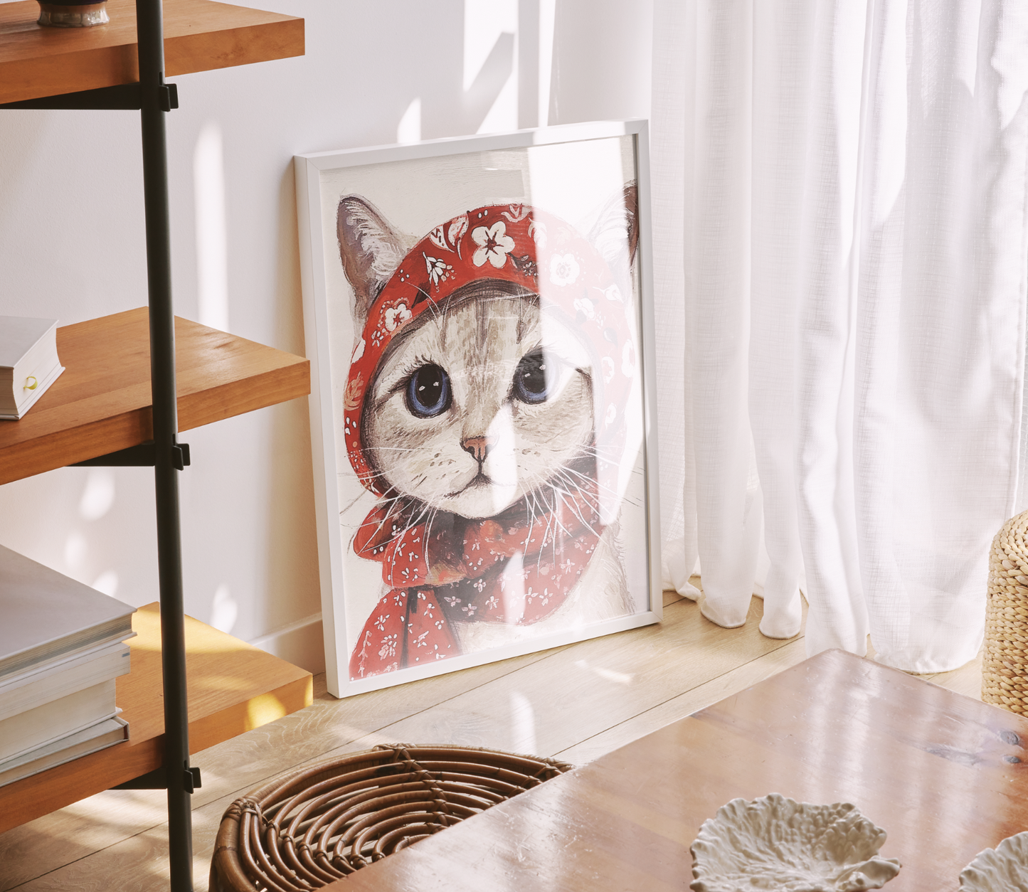 KITTY WITH A HOOD art print