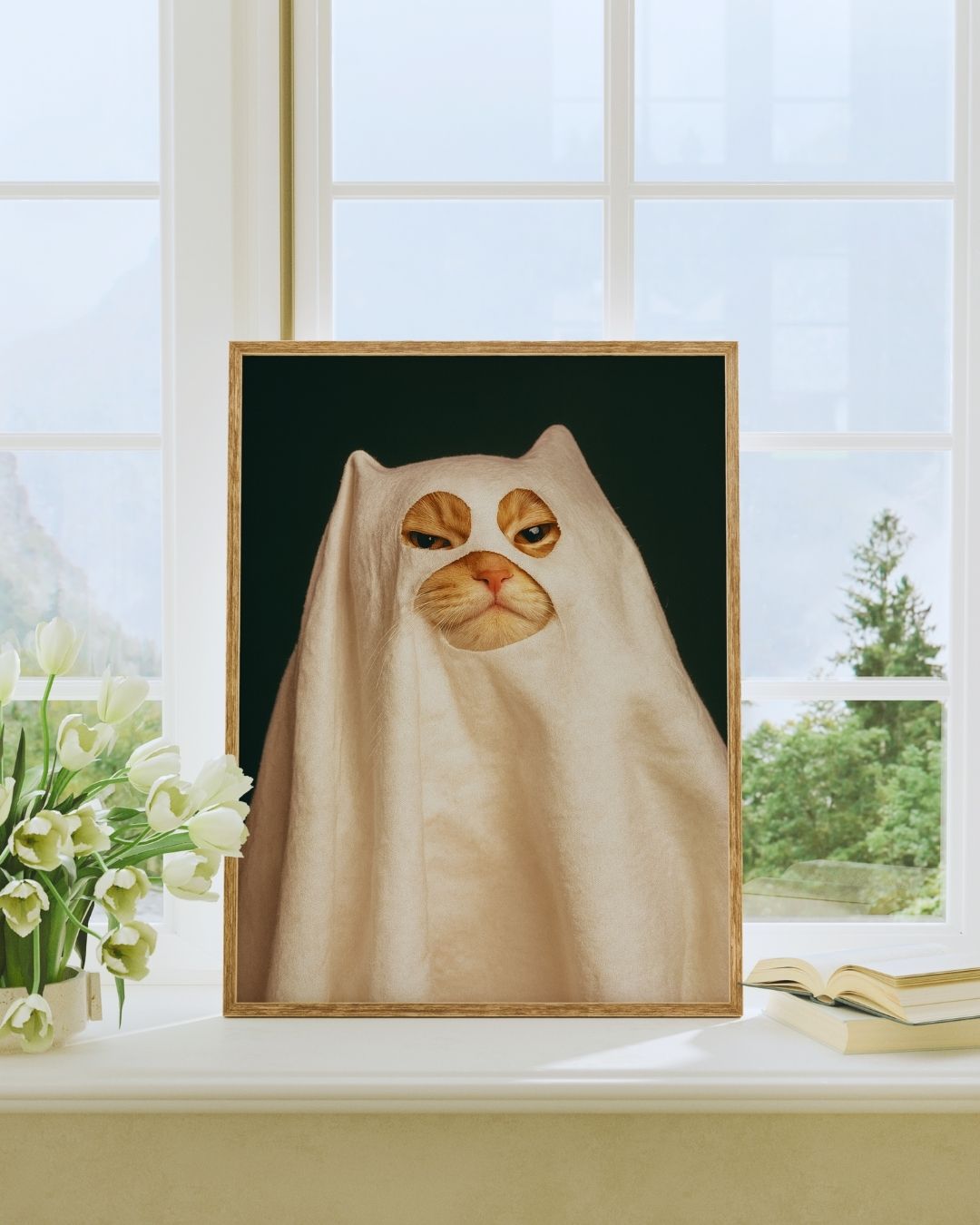 MY CAT IS A GHOST! art print