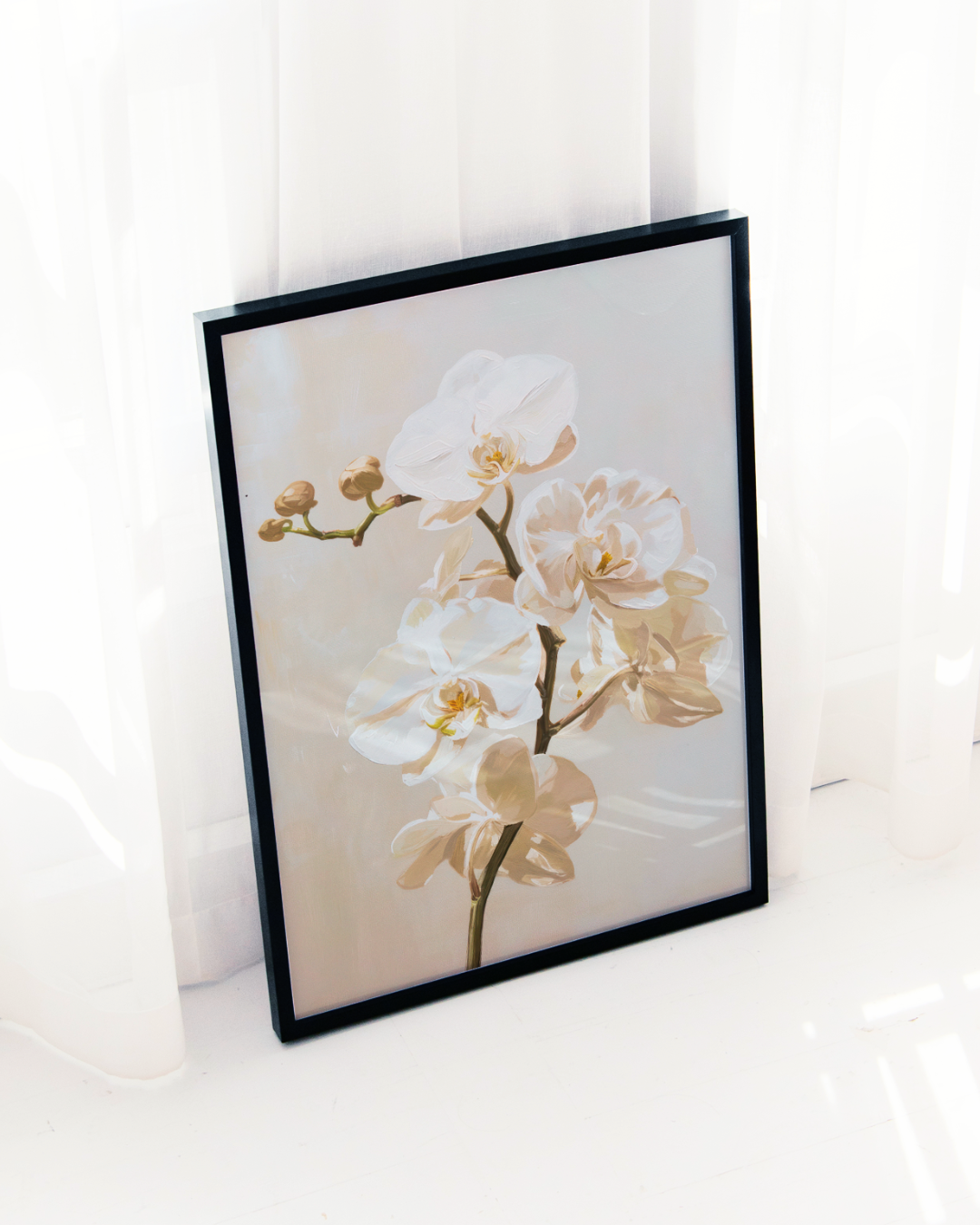 ORCHIDS IN BEIGE art print