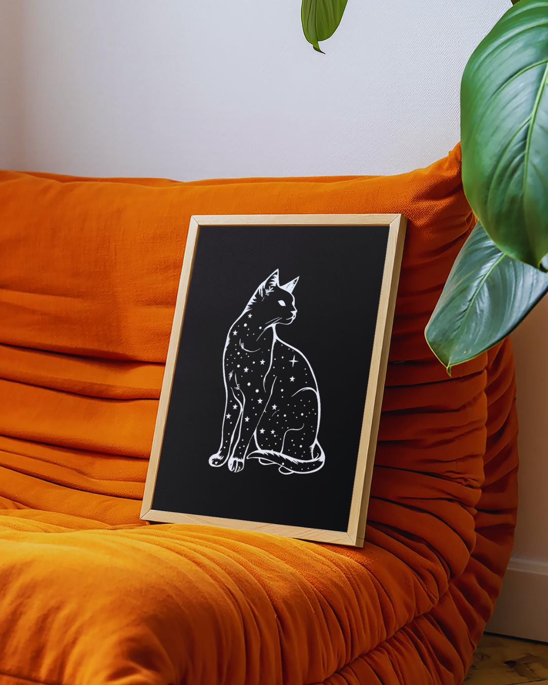 SPOOKY CAT OUTLINE art print