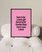 FUNNY LOVER GIRL art print