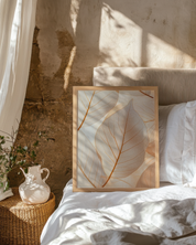 BEIGE LEAVES art print