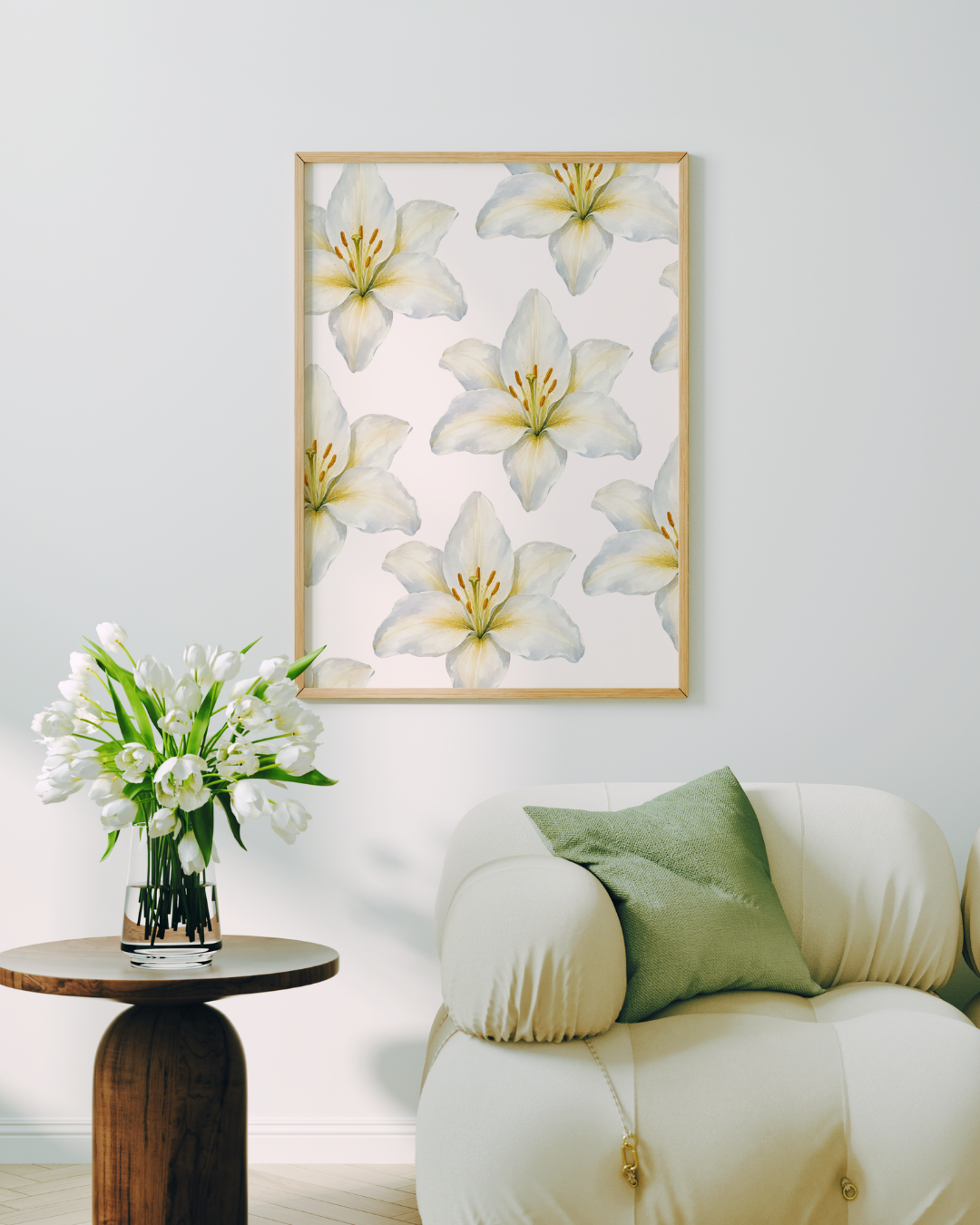 IVORY LILLIES art print