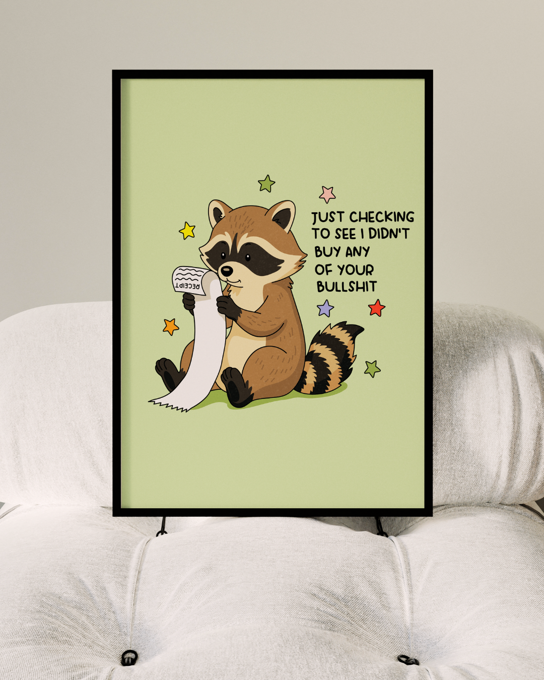 CHECKING FOR BULLSHIT art print