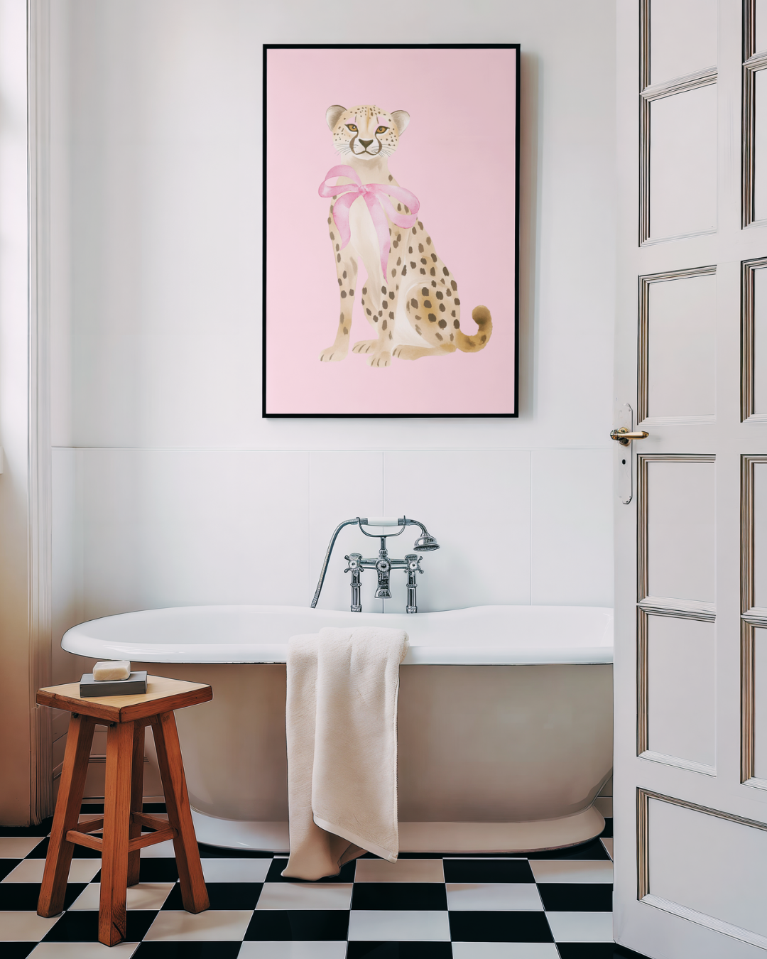 Pink Cheetah art print