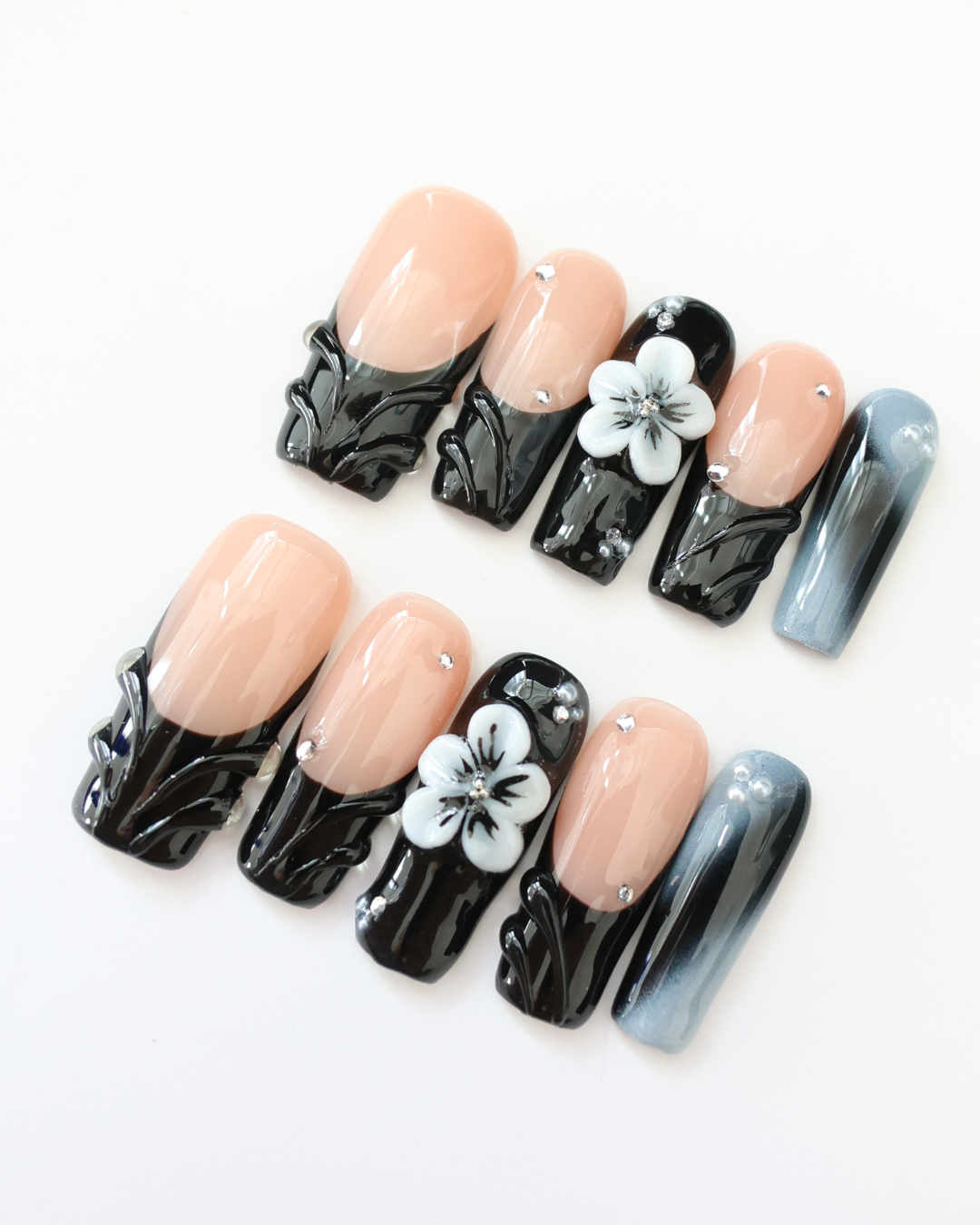 Onyx Petal - set press on nehtů 10ks