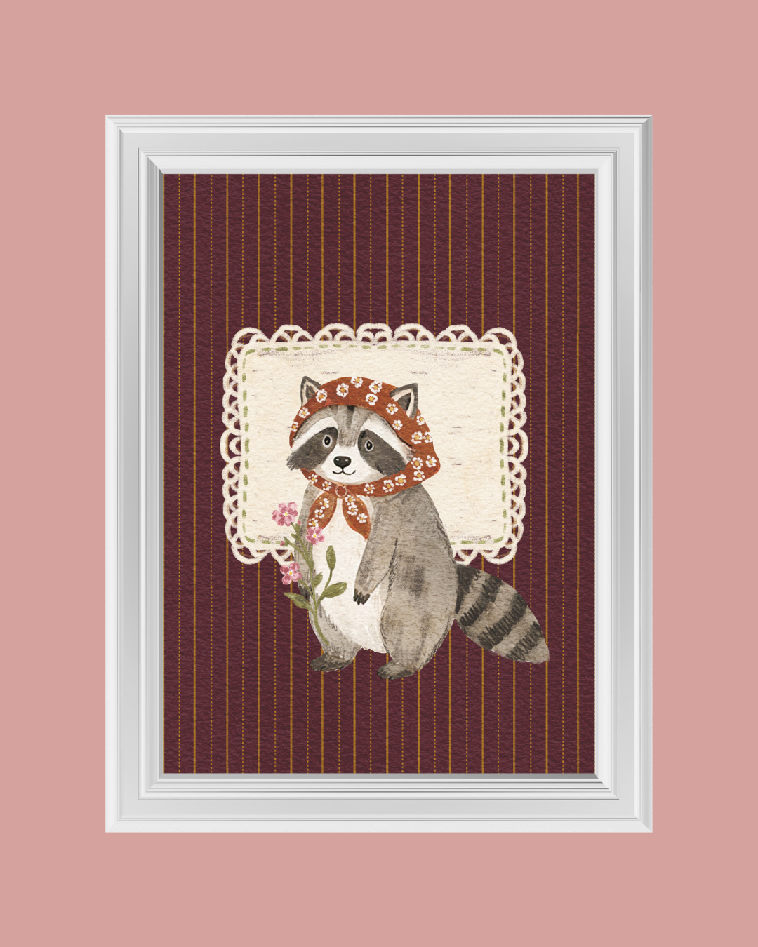 Woodland Raccoon art print