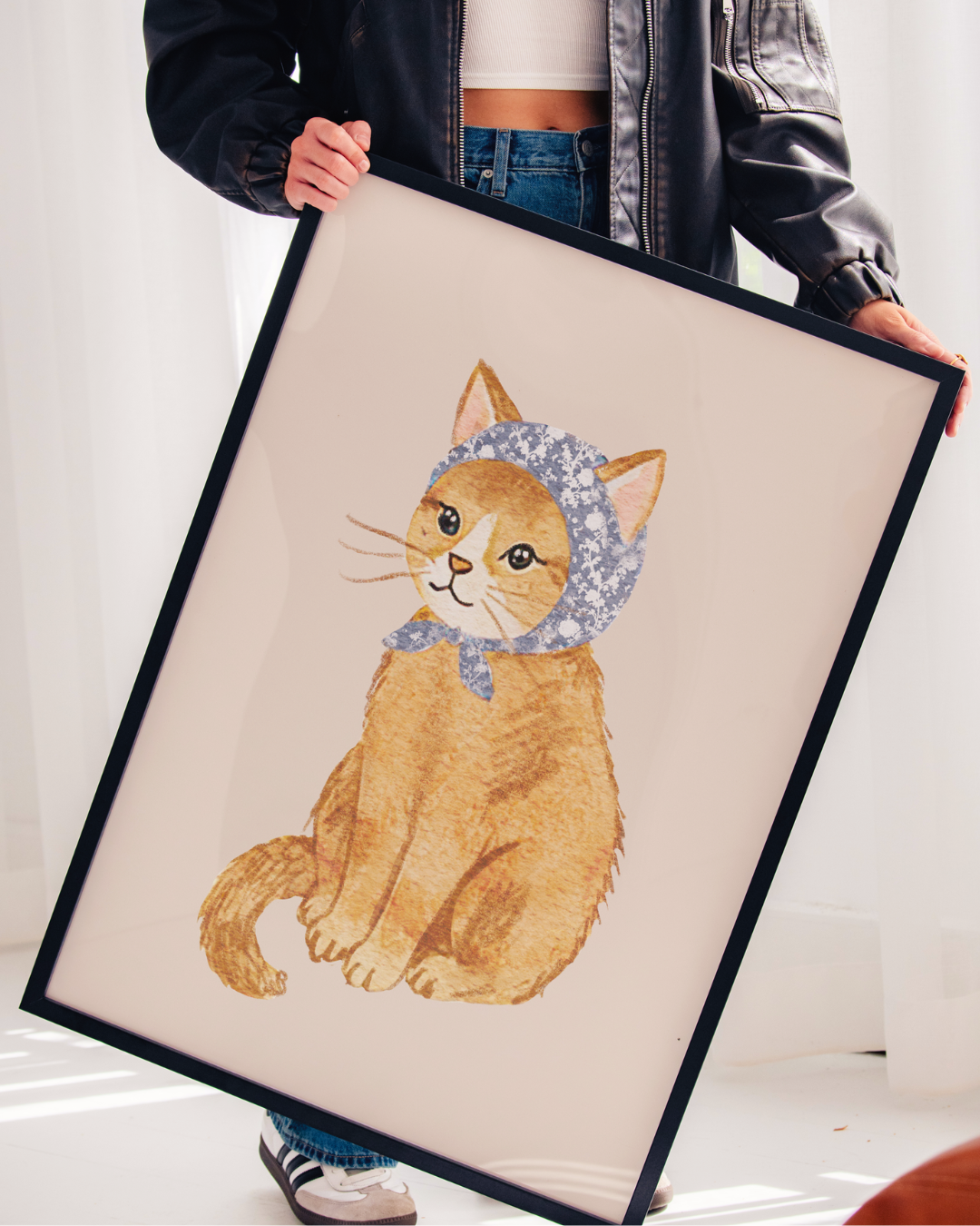 Babushka Cat art print