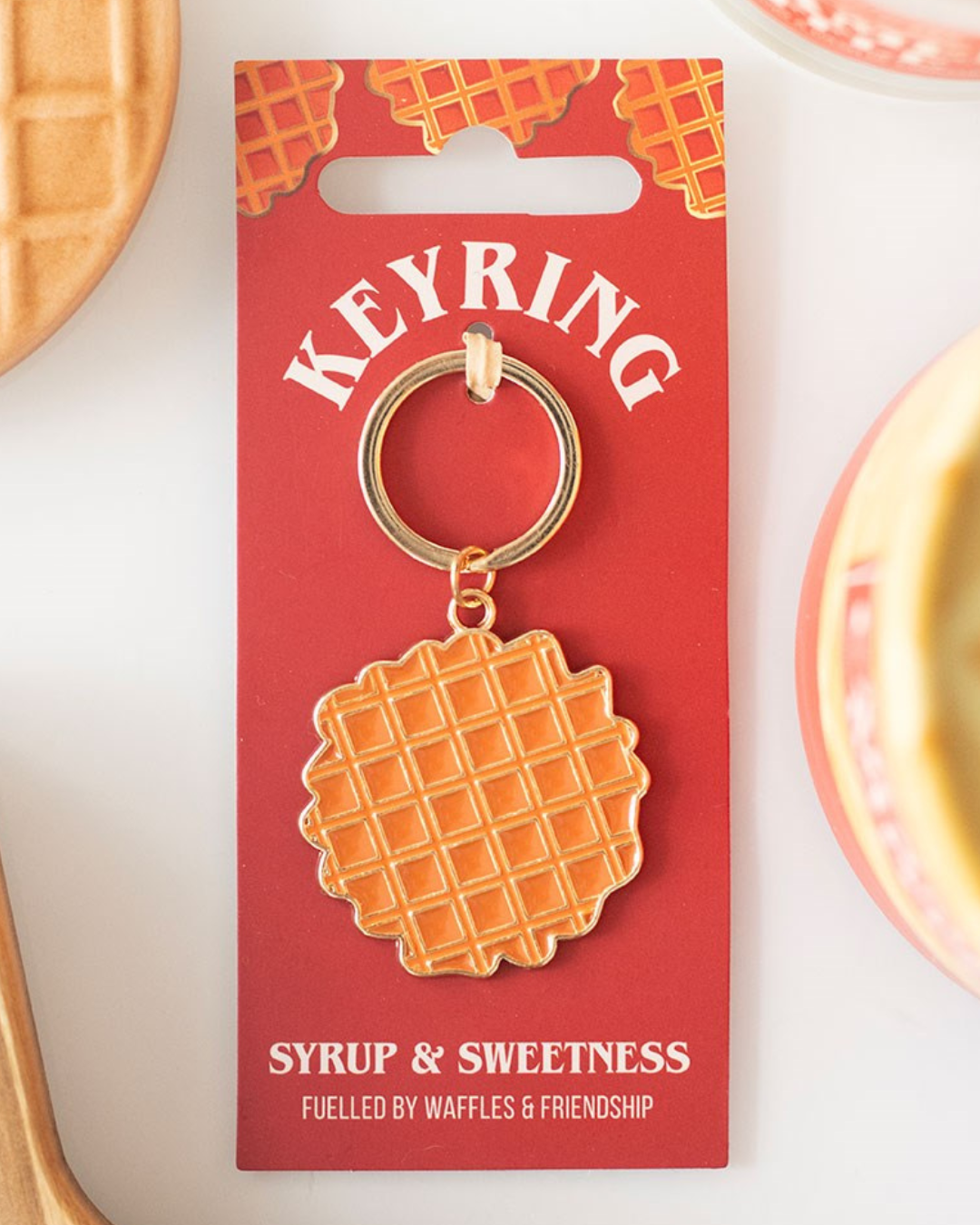 WHIMSICAL WAFFLE keychain