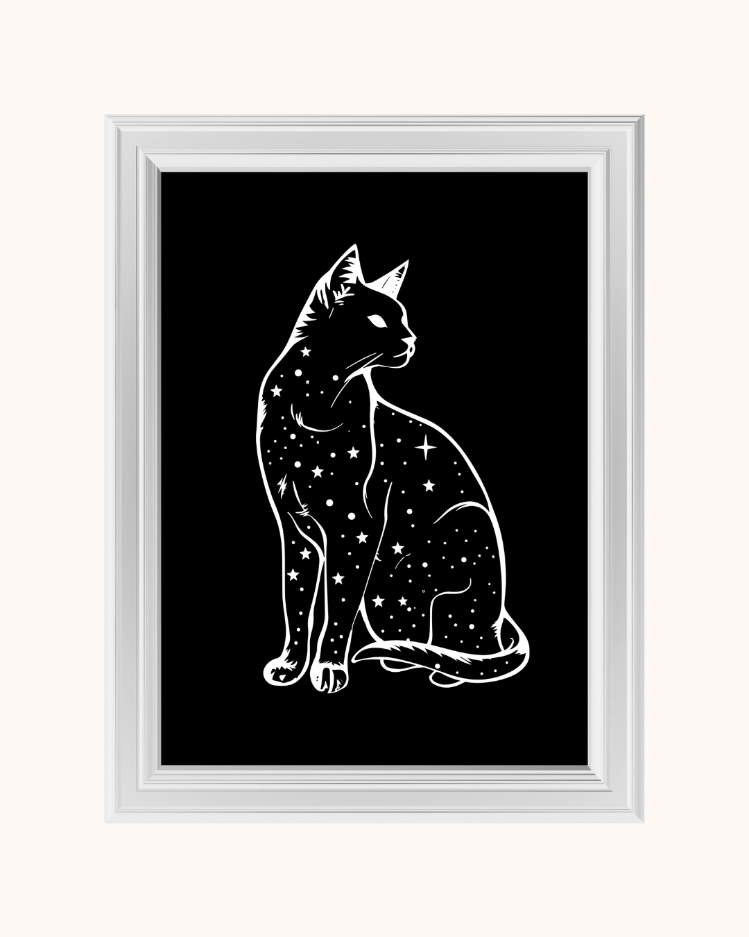 SPOOKY CAT OUTLINE art print