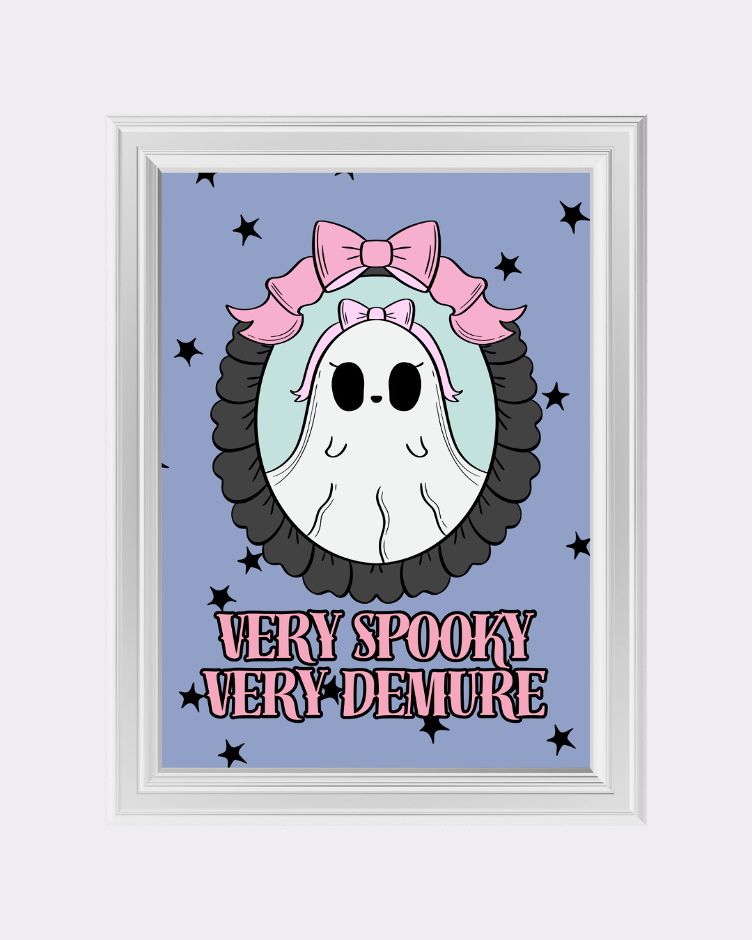 VERY SPOOKY VERY DEMURE art print
