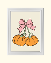 PUMPKING WITH A PINK BOW art print