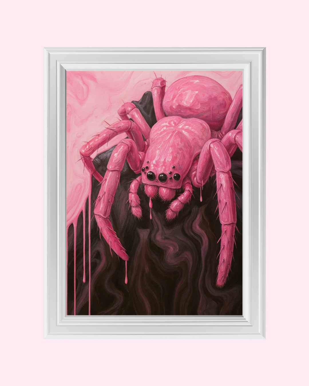 PINK SPOOKY SPIDER art print
