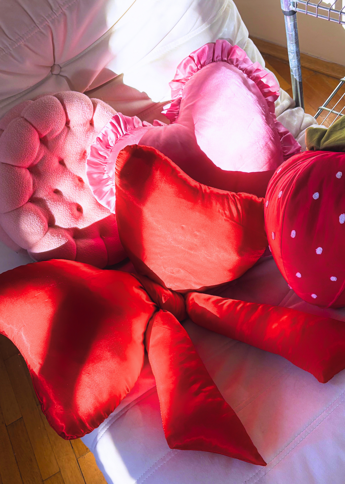 PREORDER RED SATIN BOW PILLOW