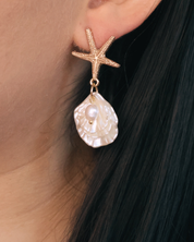 Starfish & Pearl náušnice