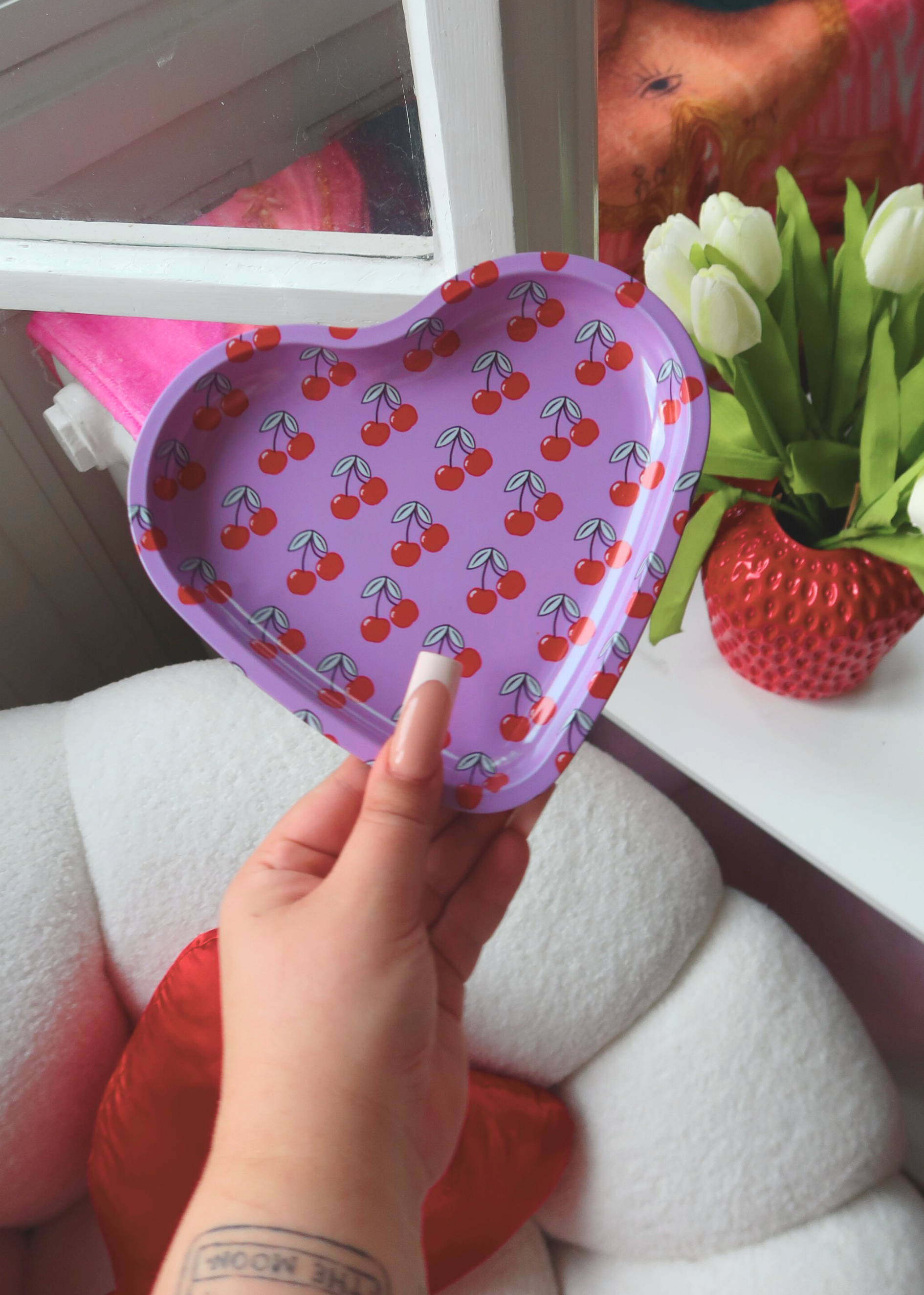 CHERRY ROLLING TRAY/ASHTRAY HEART