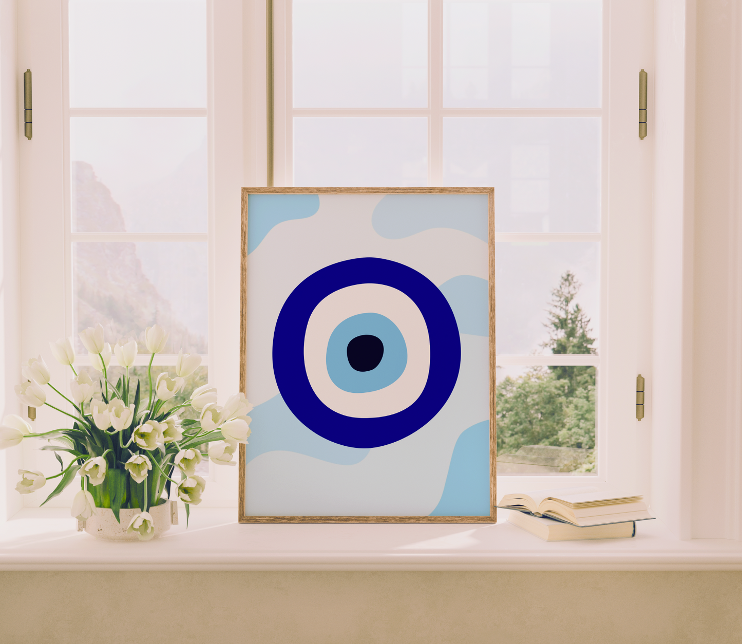 EVIL EYE wavy background art print