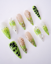 Lime Bloom - set press on nehtů 10ks