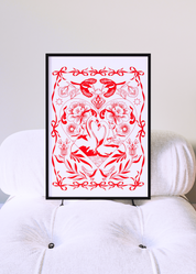 SWANS IN LOVE art print
