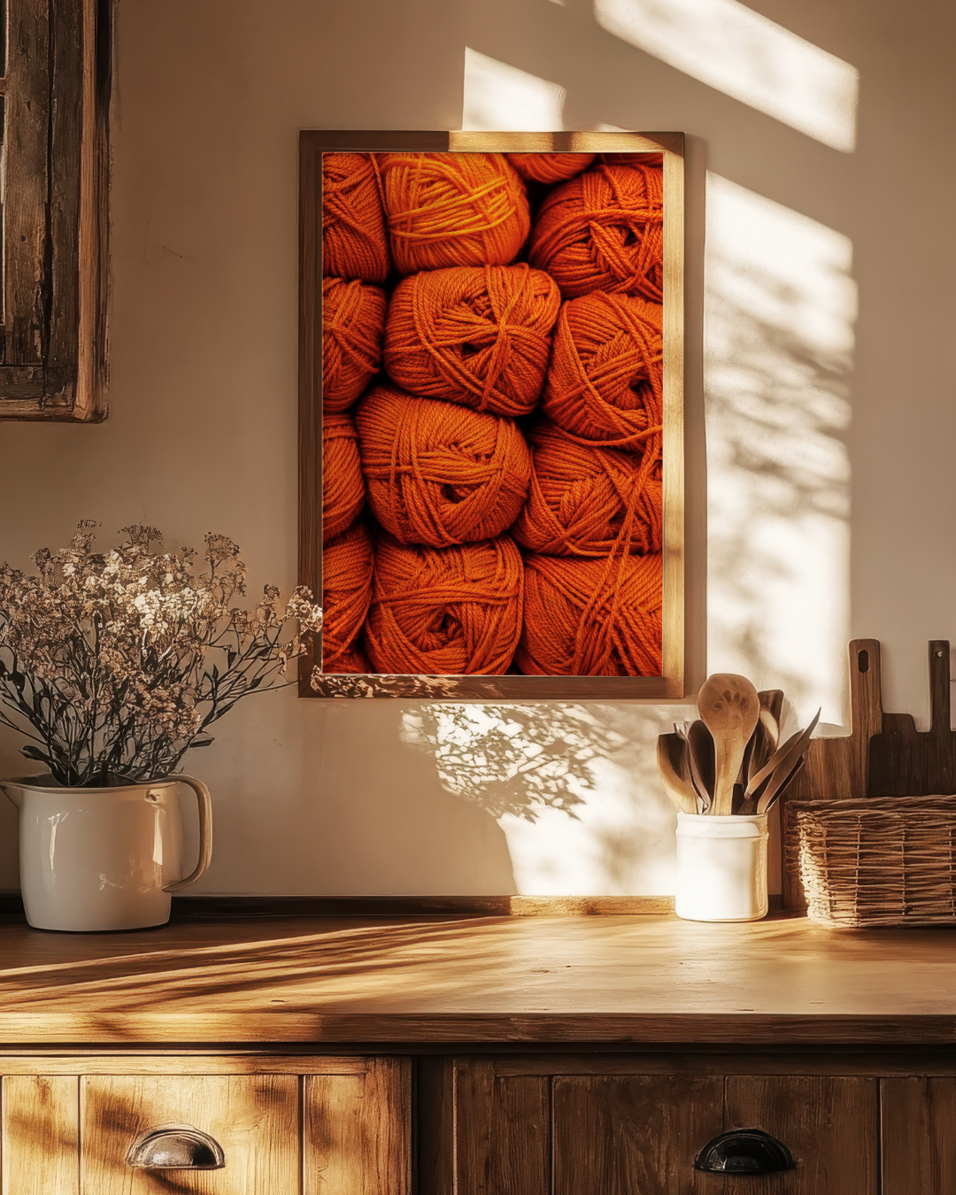 Orange Yarn Balls art print