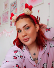 CUTE BEARS WITH RED BOWS HEADBAND