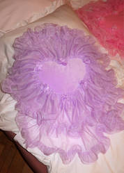 LILAC HEART PILLOW WITH A SKIRT
