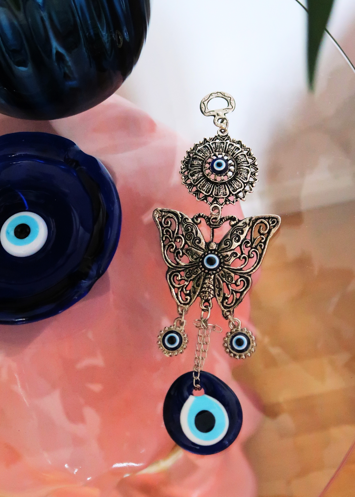 EVIL EYE BUTTERFLY sklo & kov