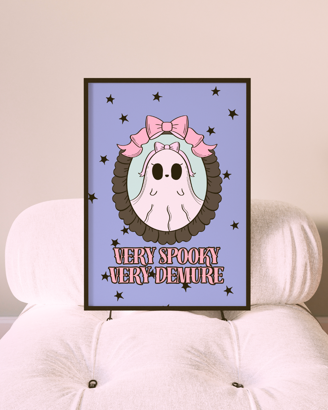 VERY SPOOKY VERY DEMURE art print