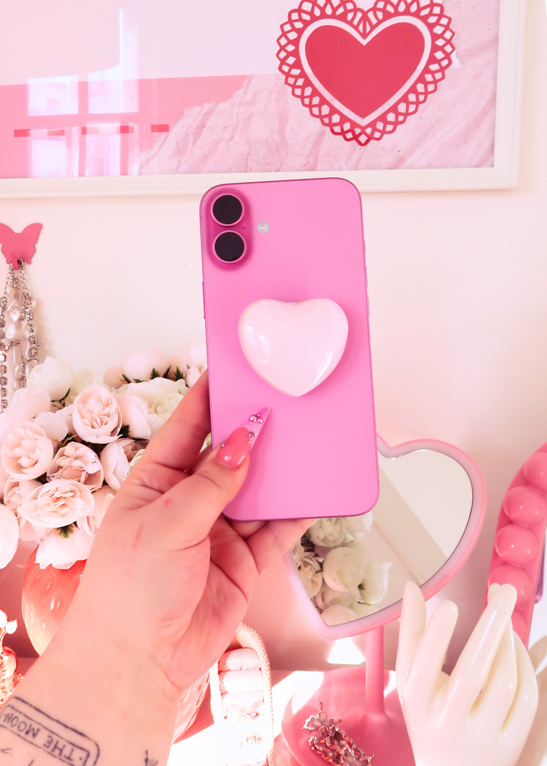 LIGHT PINK HEART POP SOCKET