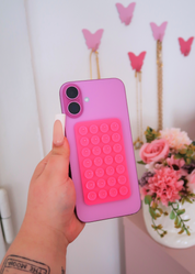 PINK DOUBLE SUCTION PHONE HOLDER