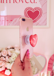 DARK PINK HEART POP SOCKET