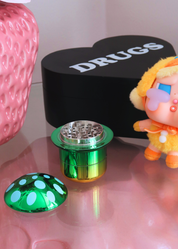 MUSHROOM DREAM GRINDER GREEN AND YELLOW METALLIC