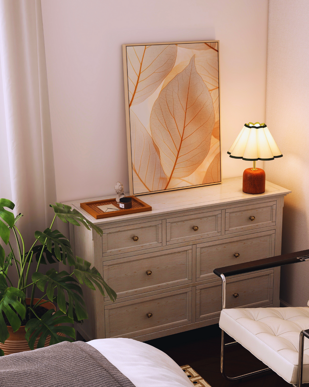 BEIGE LEAVES art print