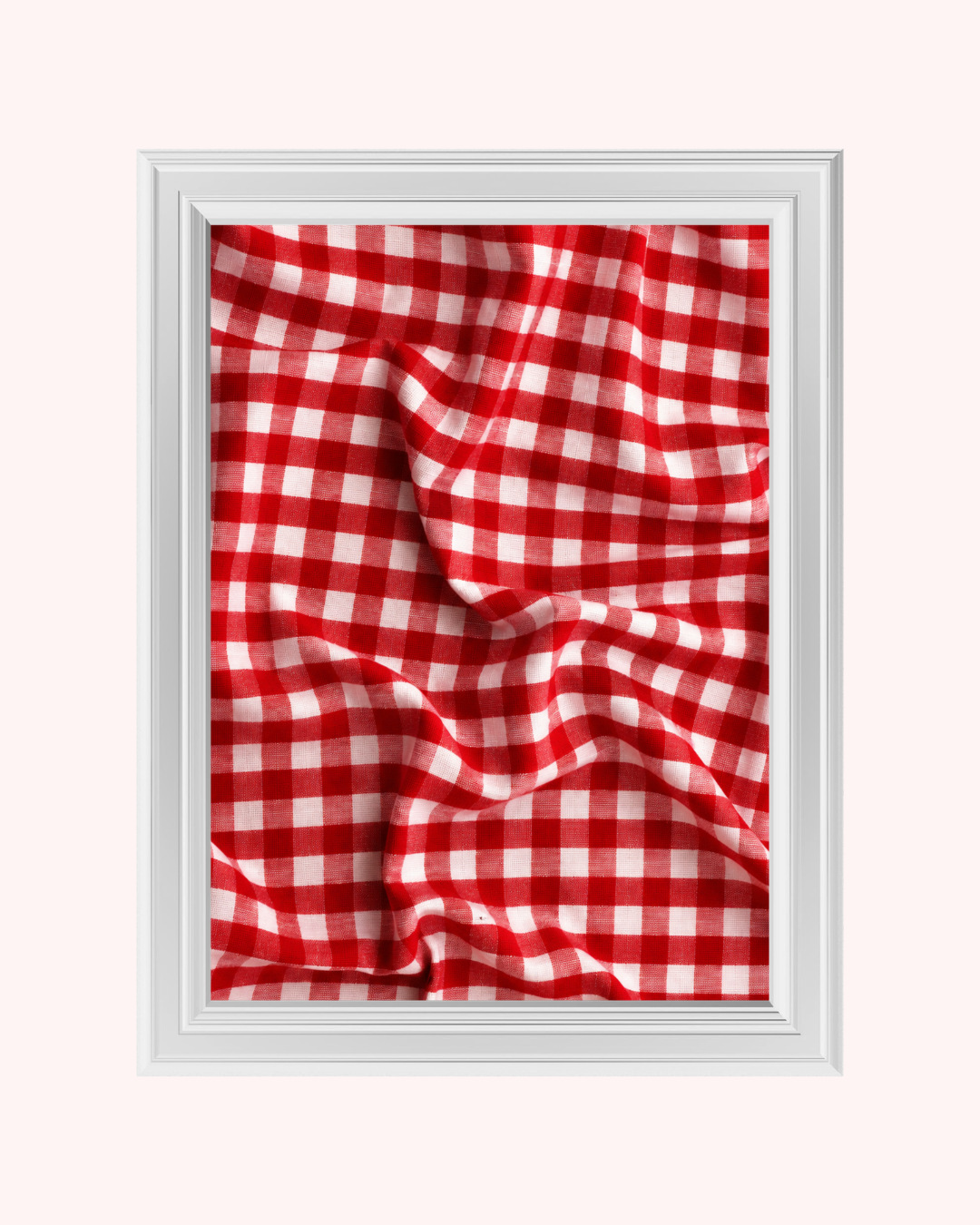 Red Gingham Fabric art print