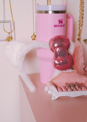 HELLO KITTY TŘPYTIVÁ SKINCARE ČELENKA růžová