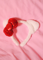 HELLO KITTY TŘPYTIVÁ SKINCARE ČELENKA červená