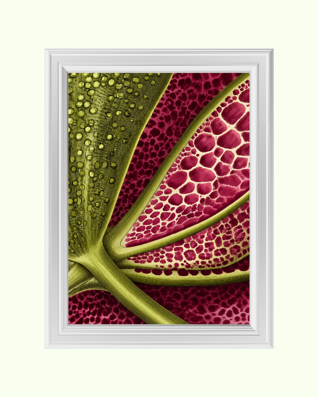 Pink Green Botanical art print