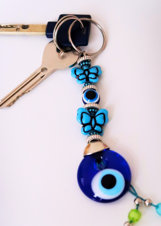 EVIL EYE TWO BUTTERFLIES keychain