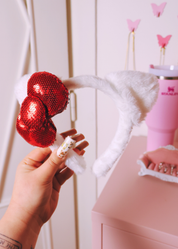 HELLO KITTY TŘPYTIVÁ SKINCARE ČELENKA červená