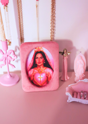 Růžový velvet rámeček 13x18cm