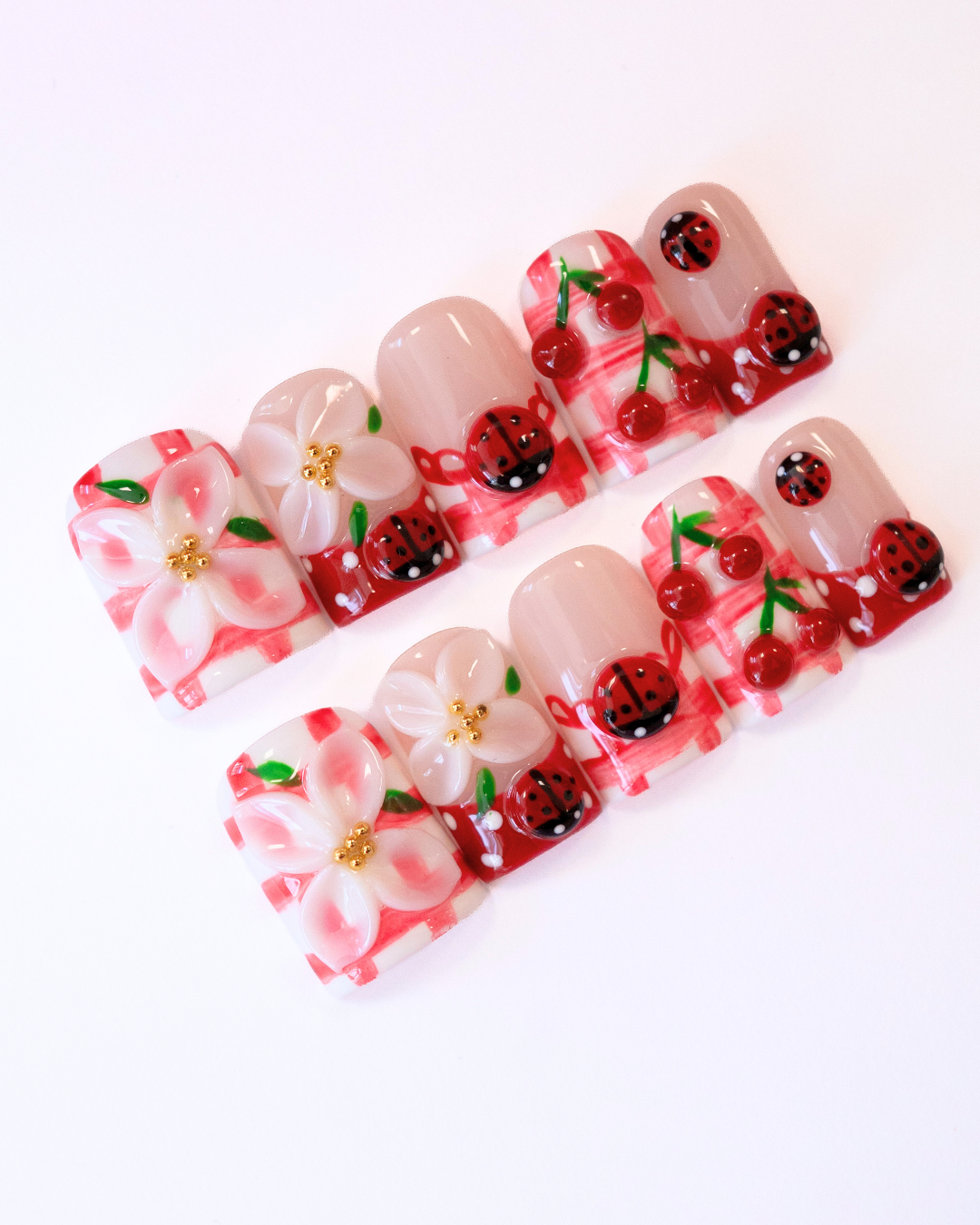 Cherry Picnic - set press on nehtů 10ks