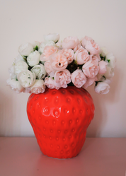STRAWBERRY VASE RED