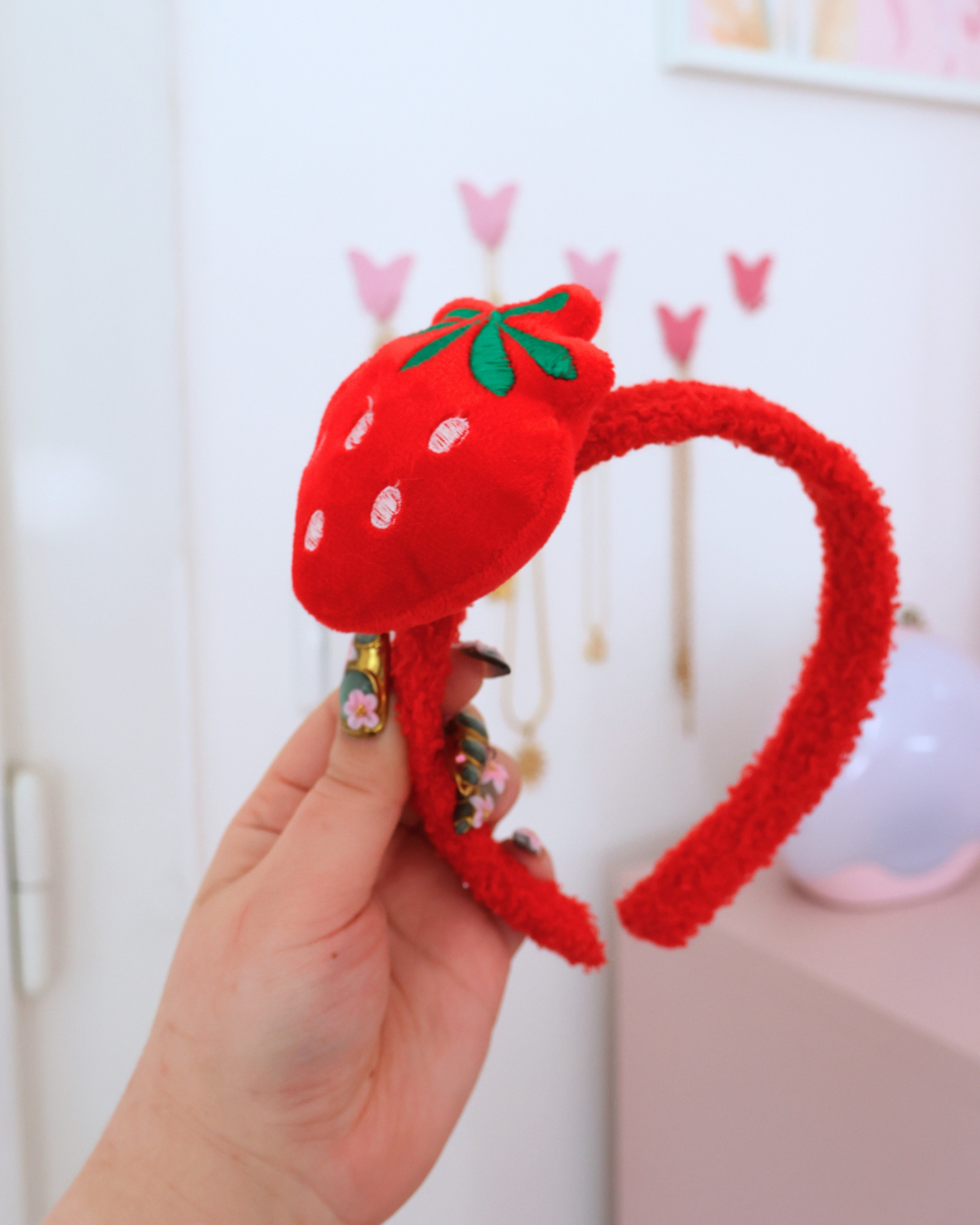 PLUSHY STRAWBERRY HEADBAND