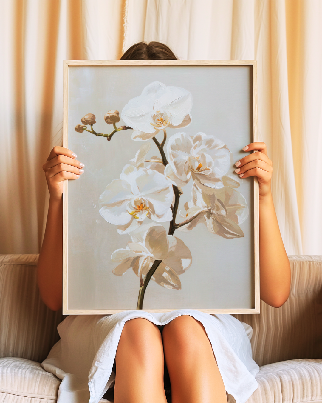 ORCHIDS IN BEIGE art print