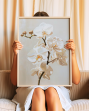 ORCHIDS IN BEIGE art print