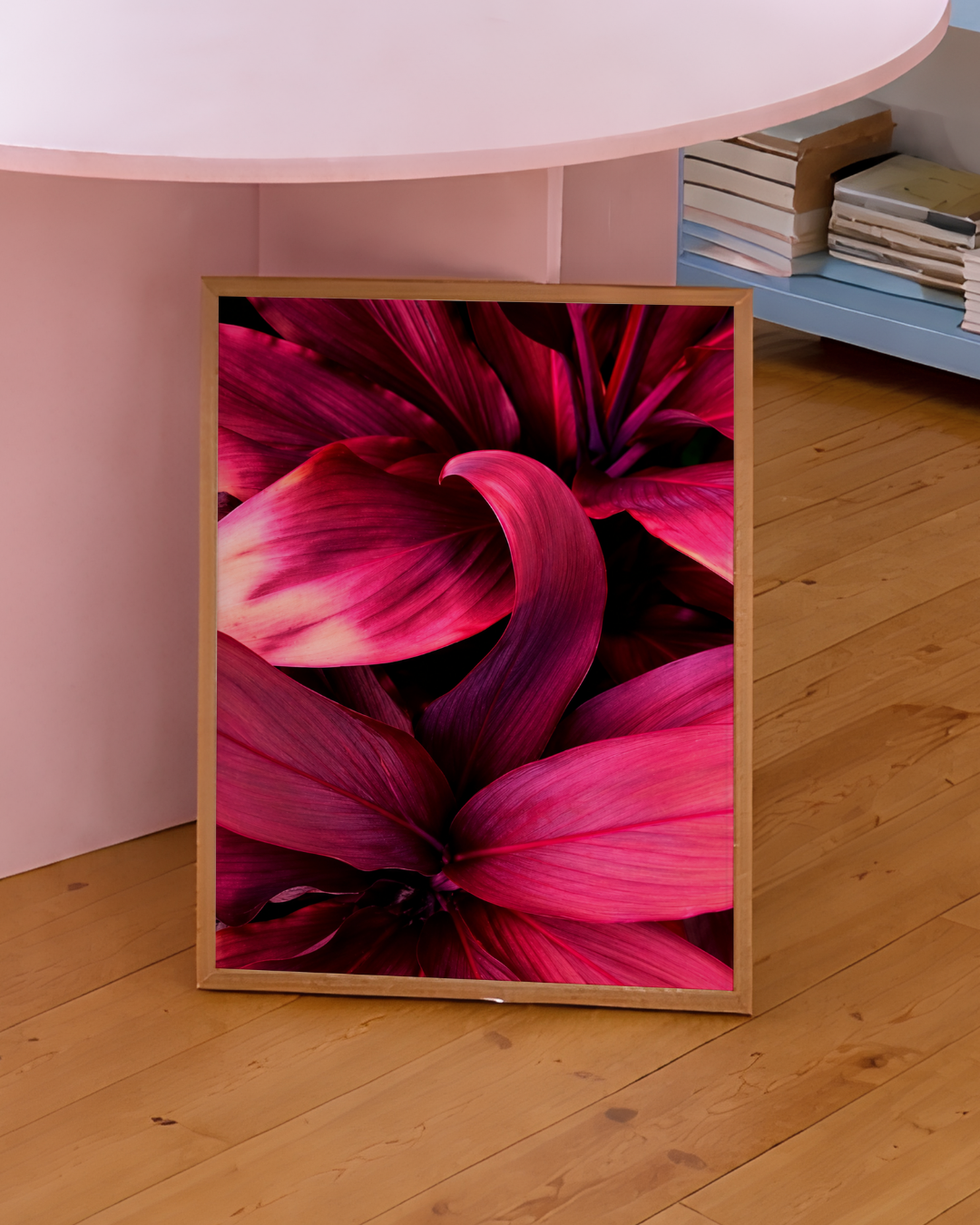 Pink Tropical Leaves art print