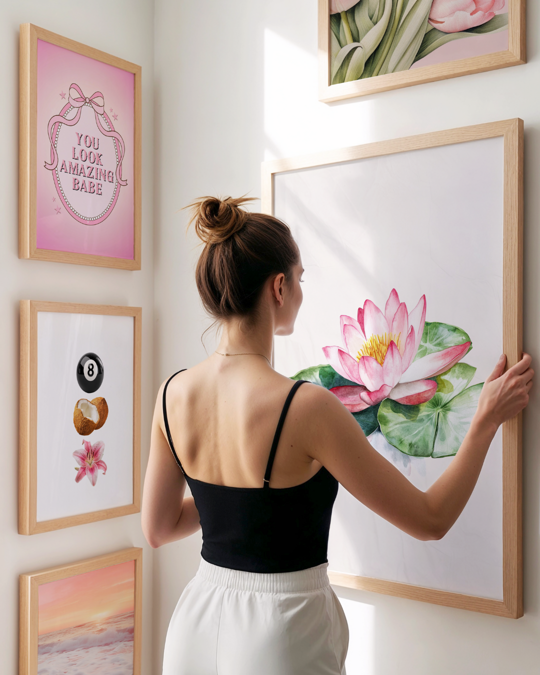 YOU LOOK AMAZING BABE in pink art print