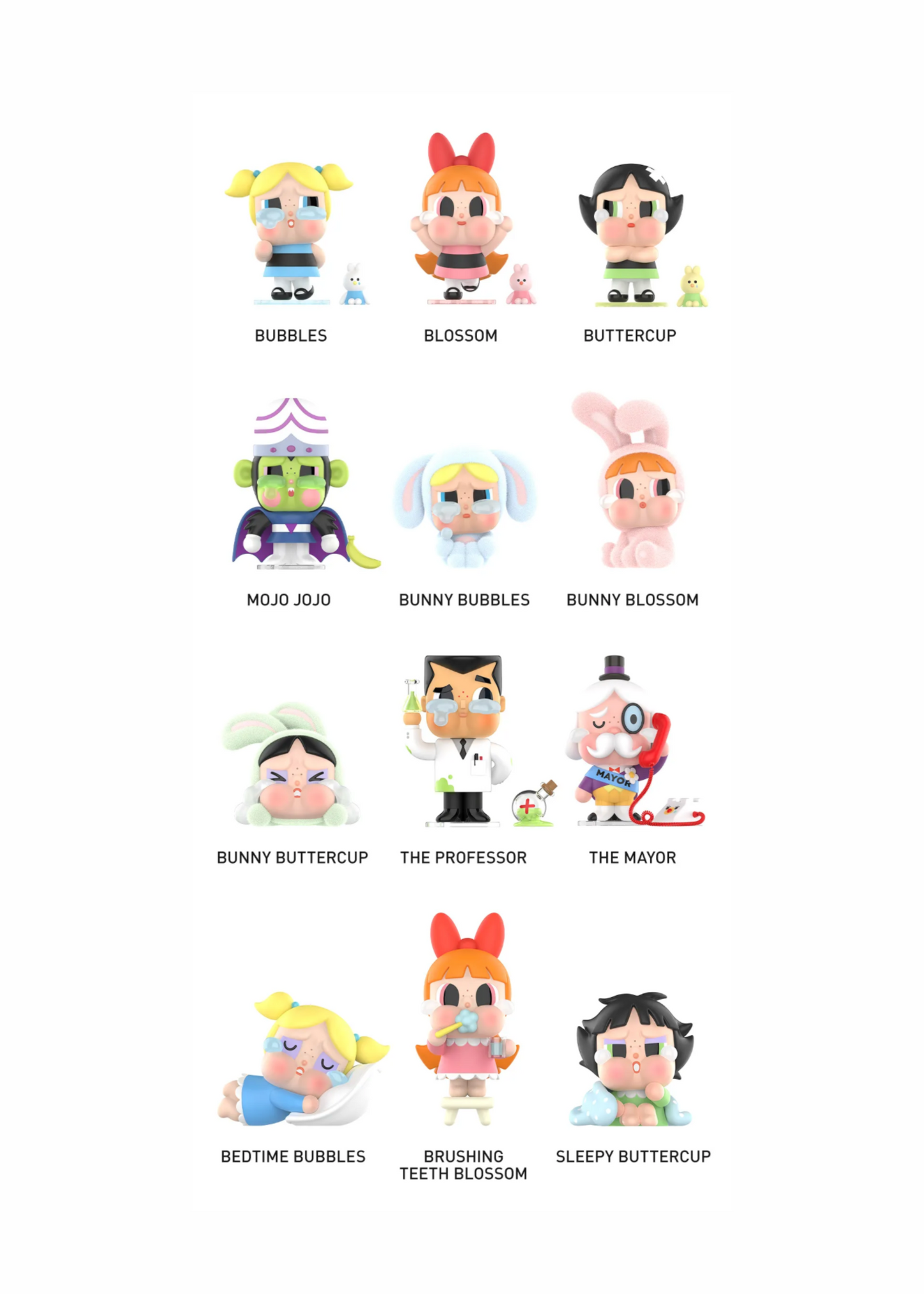 CRYBABY x POWERPUFF GIRLS figurines BLIND BOX