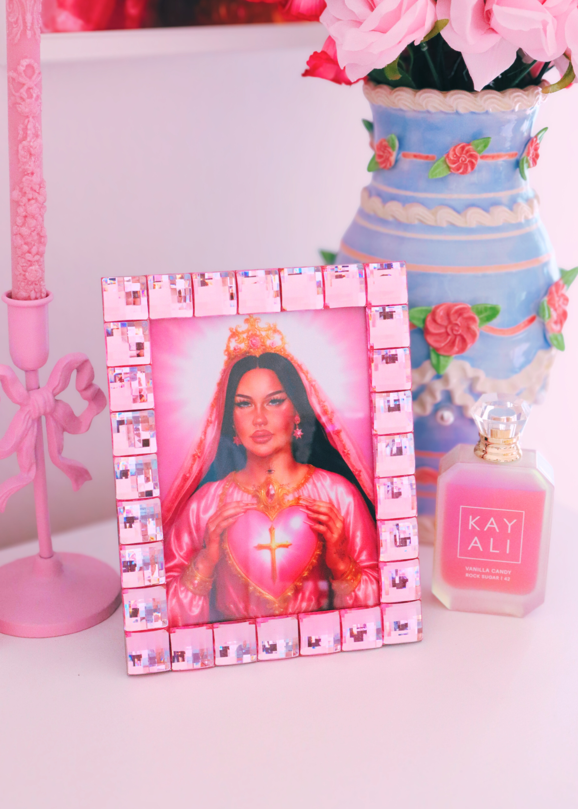 Růžový sparkly rámeček 13x18cm